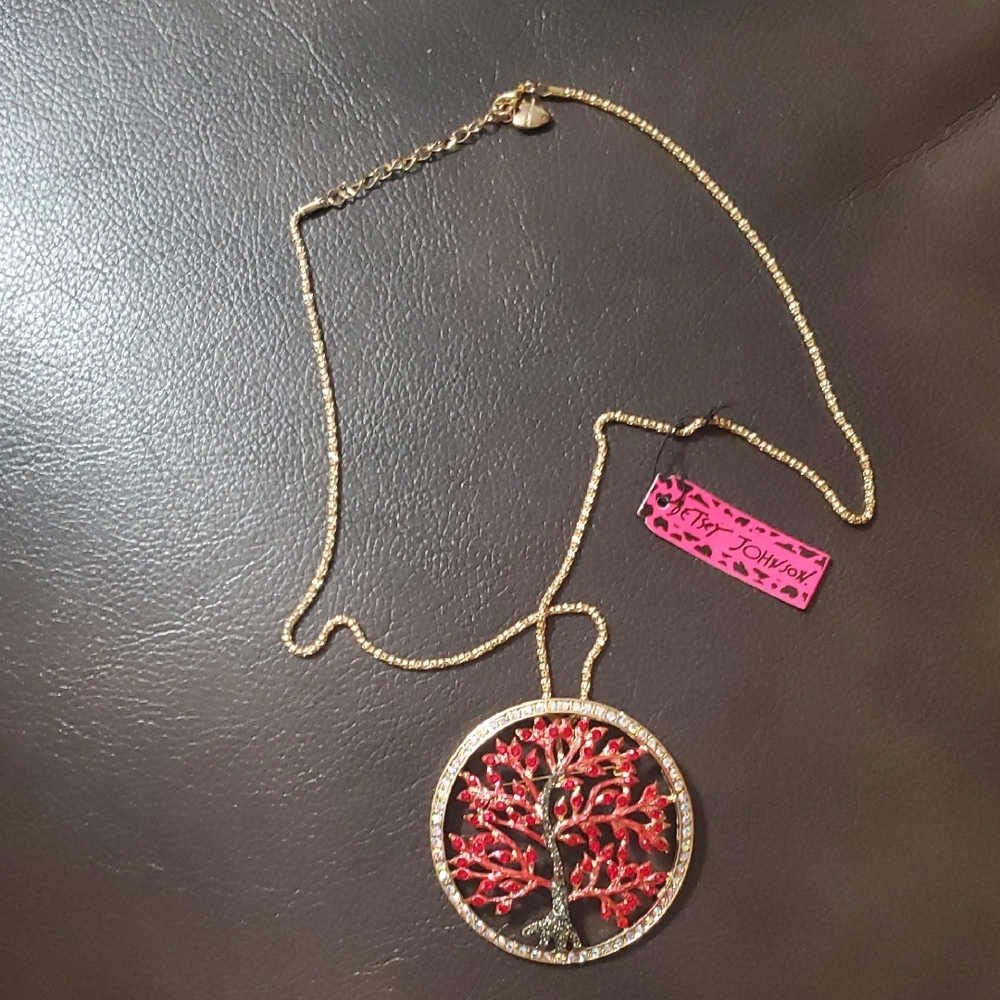 Betsey Johnson Tree Of Life Pendant Necklace/Brooch